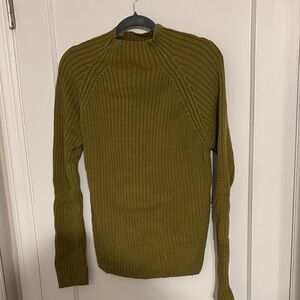 Olive Ribbed Turtleneck Sweater - Women's Cozy Knit